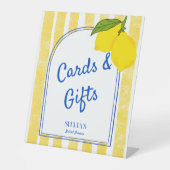 Dolce vita gelbe Streifen Zitrone Italienische Ges Sockelschild (Vorderseite)