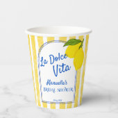 Dolce vita gelbe Zitronen italienische Brautparty Pappbecher (Vorderseite)