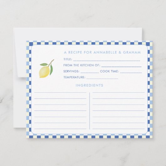 Dolce Vita Geometric Brautparty Rezept Card Einladung (Vorderseite)