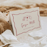 Dolce Vita Handgeschriebenes Brautparty Dankeskarte<br><div class="desc">Dieses wunderschöne inspirierte italienische Design besticht durch handgeschriebene, kursive Schriftzeichen, die mit einer gewaltigen, in Tomatenrot eingefärbten Schleifenleiste versehen sind. Handgezeichnete Illustrationen von Krawatte-Pasta, Wein und einer sizilianischen Zitrone ergänzen das Design für einen Sommer Amalfi Küste Look. Dieses elegante mediterrane Brautparty Dankeschön-Karten sind mit zwei Textzeilen versehen, die auf der...</div>