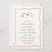 Dolce Vita Handgeschriebenes Brautparty Einladung (Vorderseite)