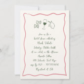 Dolce Vita Handgeschriebenes Brautparty Einladung (Vorderseite)