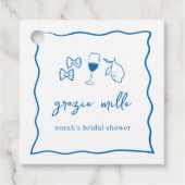 Dolce Vita Handgeschriebenes Brautparty Geschenkanhänger (Vorderseite)