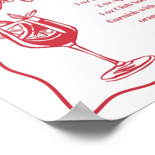 Dolce Vita Italian Spritz Station Drink Sign Poster (Ecke)