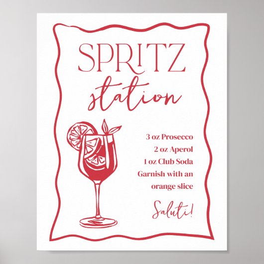 Dolce Vita Italian Spritz Station Drink Sign Poster (Vorne)