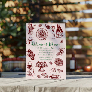 Dolce Vita   Italienische Probe Abendessen Einladu Einladung