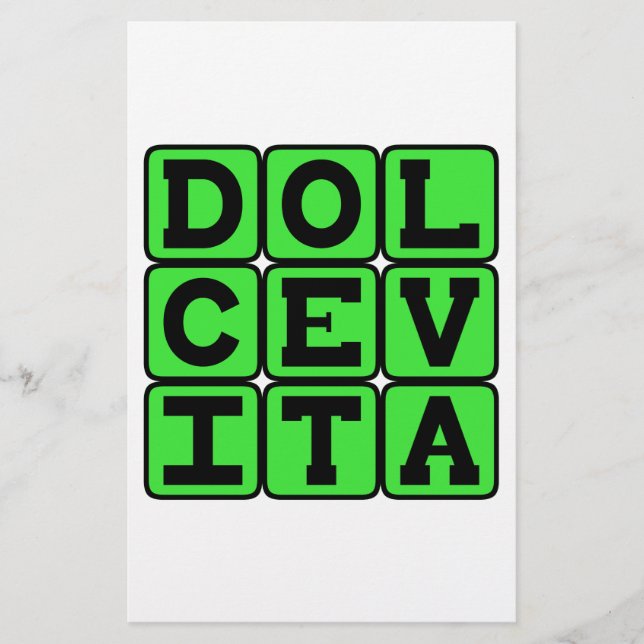 Dolce Vita, lateinischer Begriff des guten Lebens (Vorderseite)