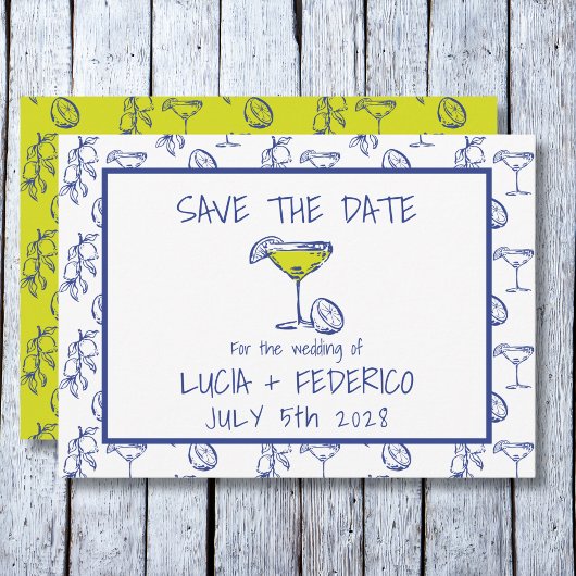 Dolce Vita Limoncello trinken Hochzeit Save The Date