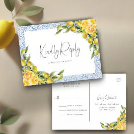 Dolce Vita - Mediterrane Hochzeit - RSVP Postcard Einladungspostkarte