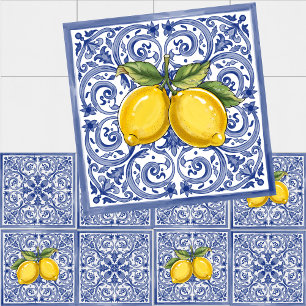 Dolce Vita Mittelmeerblau & Zitronen Italienische Fliese