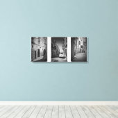 Dolce Vita Straßen in Schwarz-Weiß Leinwanddruck (Insitu (Holzboden))