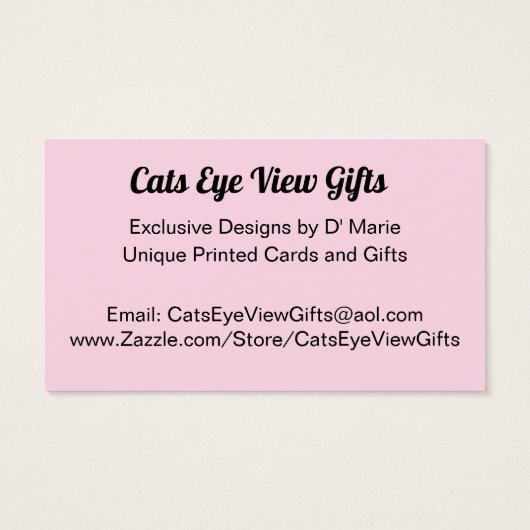 Dolce's Wagon - Visitenkarte - Katalogdesign (Rückseite)