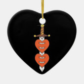 Dolch-und Herz-klassischer Keramikornament (Vorne)