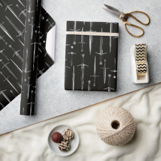 Dolche und Schwerter wiederholen melancholisches M Geschenkpapier