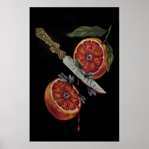 Dolchschwert und Blutorange Gothic Küche Poster