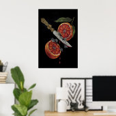 Dolchschwert und Blutorange Gothic Küche Poster (Heimbüro)