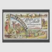 Dole Brothers Ad Hops und Malt Ephememerle Decoupa Seidenpapier (Vorderseite)