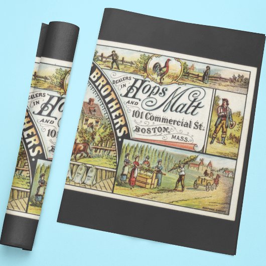 Dole Brothers Ad Hops und Malt Ephememery Geschenkpapier