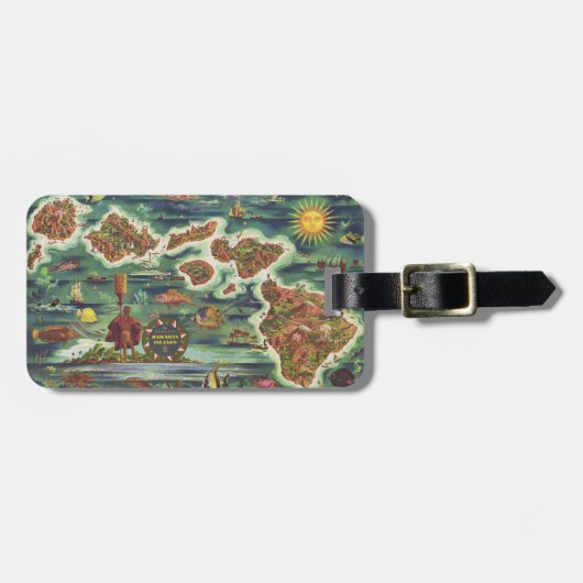 Dole-Karte 1950 der Ölfarbe Hawaiis Joseph Feher Gepäckanhänger (Vorderseite horizontal)