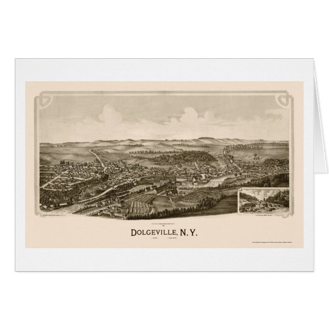 Dolgeville, NY panoramische Karte - 1890 (Vorderseite (Horizontal))