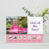 Doljabi Doljanchi Dol 1. erster Geburtstag Einladung (Stehend Vorderseite)