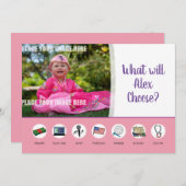 Doljabi Doljanchi Dol 1. erster Geburtstag Einladung (Vorne/Hinten)