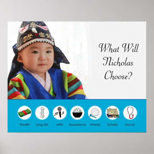 Doljabi Doljanchi Dol Koreanischer 1. Geburtstag Poster (Vorne)