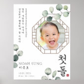 Doljanchi Korean First Birthday Custom Sign Poster (Vorne)