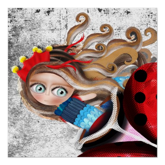 DOLL Beautiful Long Hair Blue Augen Poster (Vorderseite)