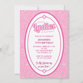 Doll Blush Pink Glitzer 79. Einladung (Vorderseite)