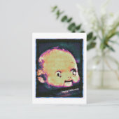 Doll Head 8 Bit Glitch Halloween Postkarte (Stehend Vorderseite)