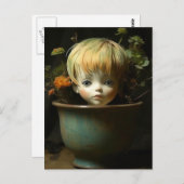 Doll Head Planter Postkarte (Vorne/Hinten)