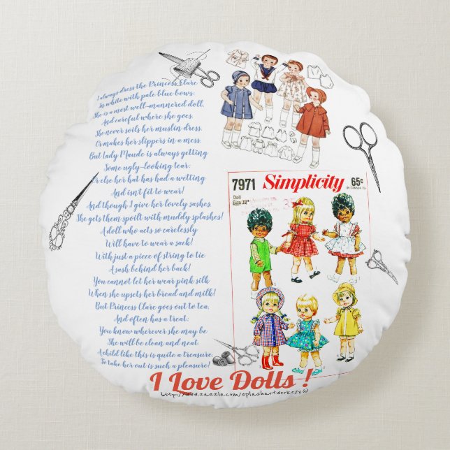 "Doll Maker" Rundes Kissen (Vorderseite)