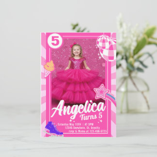 Doll Pink Birthday Invitation Einladung