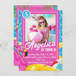 Doll Pink Fashion Pool zum Geburtstag Einladung