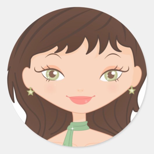 Doll-Rose Runder Aufkleber (Vorderseite)