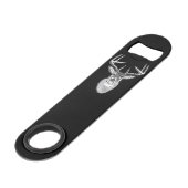 Dollar auf Schwarz-weißem Schwanz-Rotwildkopf Speedflaschenöffner (Vorderseite Schrägansicht)