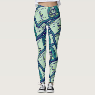 Dollar-Banknoten: Nahtloses Geldmuster Leggings