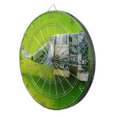 Dollar-Bill Origami Elephant auf grünem Hintergrun Dartscheibe (Vorderseite rechts)