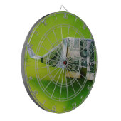 Dollar-Bill Origami Elephant auf grünem Hintergrun Dartscheibe (Vorderseite Links)