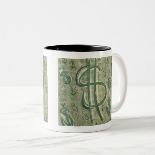 Dollar Dollar-Motivation Hustle Unternehmer Leben Zweifarbige Tasse (VorderseiteRechts)