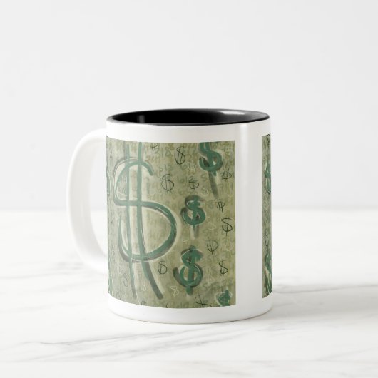 Dollar Dollar-Motivation Hustle Unternehmer Leben Zweifarbige Tasse (Vorderseite Links)