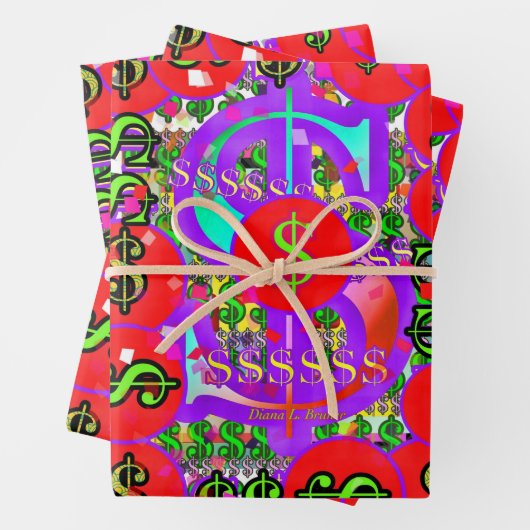 Dollar Geschenkpapier Set (Beispiel)