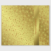 Dollar, Gold, Blatt, Blätter, Muster, modern, Wrap Geschenkpapier (Flach)