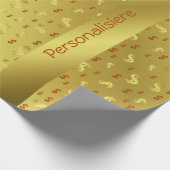 Dollar, Gold, Blatt, Blätter, Muster, modern, Wrap Geschenkpapier (Ecke)