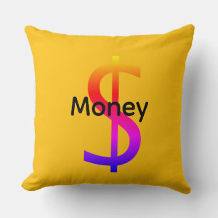 Dollar $ign Geld  Logo Regenbogen Gelb Kissen