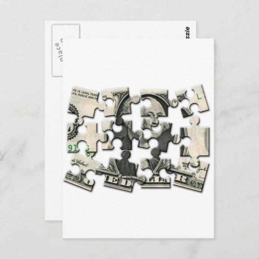 Dollar-Puzzle Postkarte (Vorne/Hinten)