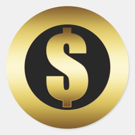 DOLLAR RUNDER AUFKLEBER (Vorderseite)