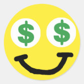 Dollar-Schildkröte Runder Aufkleber (Vorderseite)