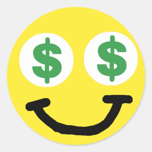 Dollar-Schildkröte Runder Aufkleber (Vorderseite)